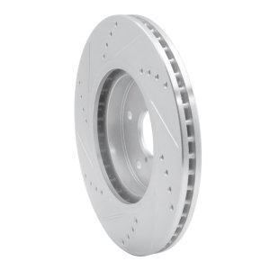 Subaru Forester Brake Rotor (1) - Front Right - R1 Concepts - Drilled & Slotted - Silver - `19-`24